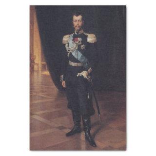 Portrait of Tsar Nicholas II (by Albert Edelfelt) Tissue Paper