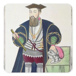 Portrait of Vasco de Gama Square Sticker