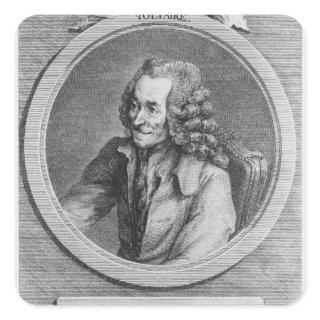Portrait of Voltaire, from a drawing Square Sticker