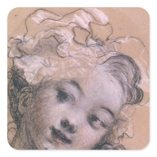 Portrait presumed to be Rosalie Square Sticker