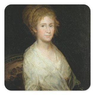 Portrait thought to be Josepha Bayeu (d.1812) wife Square Sticker
