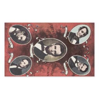 Portraits of Abraham Lincoln Vintage Rectangular Sticker