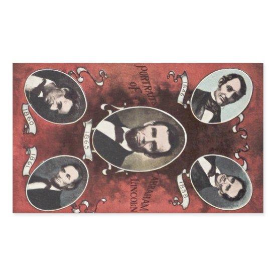 Portraits of Abraham Lincoln Vintage Rectangular Sticker