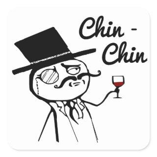 Posh Chap With Top Hat and Monocle Square Sticker