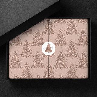 Posh Tree Pattern | Glam Rose Gold Blush Christmas Tissue Paper