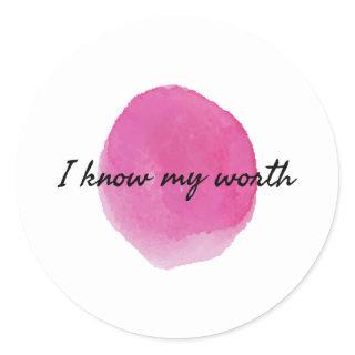 positive affirmations for self acceptance classic round sticker