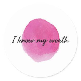 positive affirmations for self acceptance classic round sticker