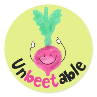 Positive Beet Pun - Unbeetable Classic Round Sticker