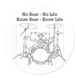 Positive message for drummers, musicians, dancers classic round sticker