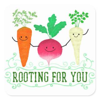 Positive Root Pun - Rooting for you Square Sticker