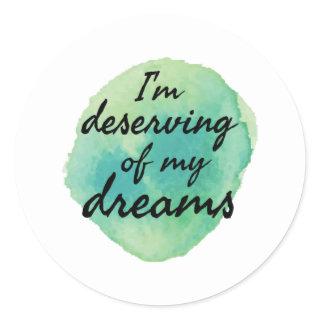 positive vibes for self acceptance classic round sticker