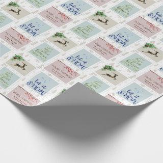 Postage Stamps Personalized Beige Christmas Tree