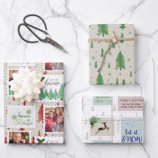 Postage Stamps Photos and Christmas Tree Doodle  Sheets