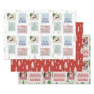 Postage Stamps Photos and Pine Tree Doodle  Sheets