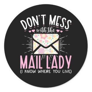 Postal Worker Wife Funny Mailman Woman Classic Round Sticker