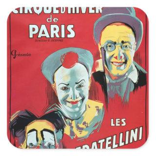 Poster advertising the 'Cirque d'Hiver de Paris' Square Sticker