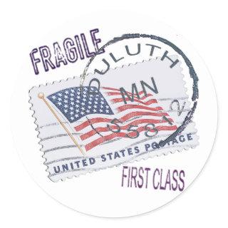 Postmark Duluth 55812 Classic Round Sticker