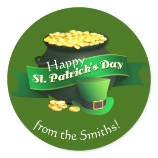 Pot of Gold St Patrick's Day Classic Round Sticker