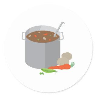 Pot Of Soup Classic Round Sticker