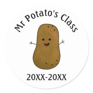 Potato Class Date Classic Round Sticker