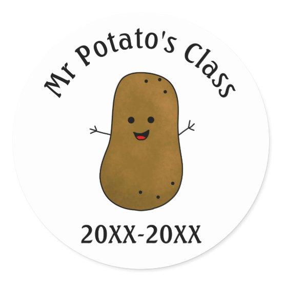 Potato Class Date Classic Round Sticker