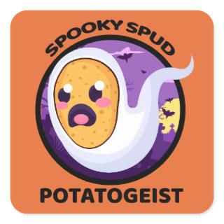 Potatogeist Spooky Spud Potato - Cute Halloween Square Sticker
