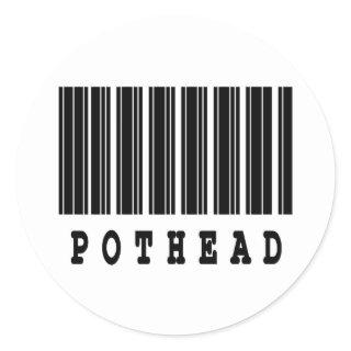 pothead barcode design classic round sticker