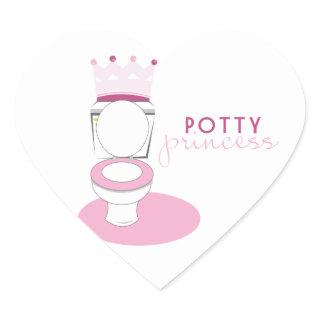 Potty Princess Heart Sticker