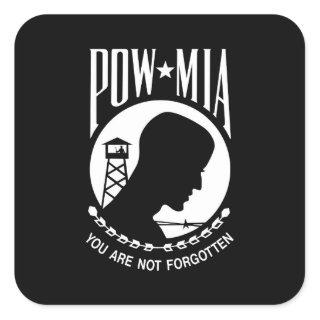 POW MIA American Military Heroes Prisoners of War Square Sticker