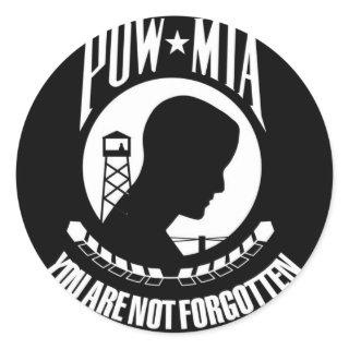POW-MIA Flag Classic Round Sticker