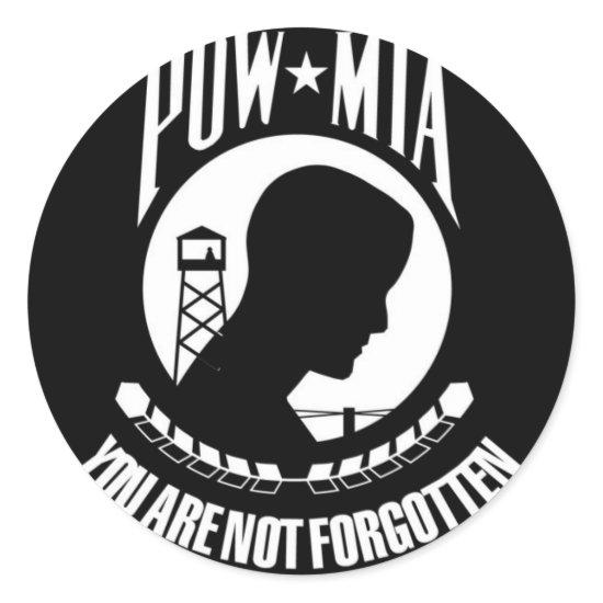 POW-MIA Flag Classic Round Sticker
