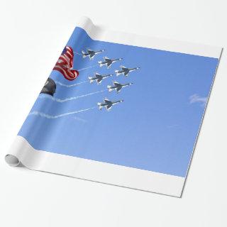 POW MIA Flag with Old Glory & The Thunderbirds