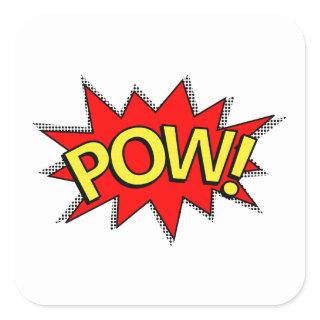POW! - Superhero Comic Book Red/Yellow Bubble Square Sticker
