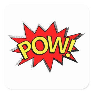 POW! - Superhero Comic Book Red/Yellow Bubble Square Sticker