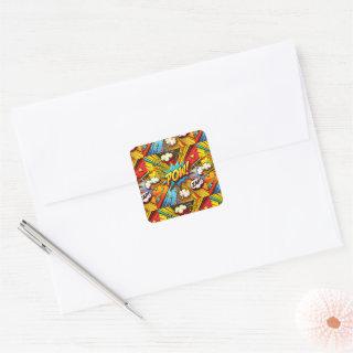 POW! ZAP! Comic Action Words -  Fun and bold Square Sticker