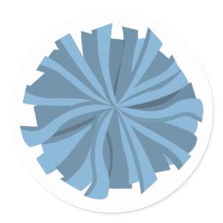 Powder Blue Cheerleader Pom Pom Classic Round Sticker