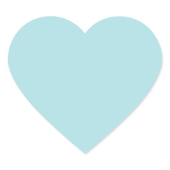 Powder Blue Solid Color Design (B0E0E6) Template Heart Sticker