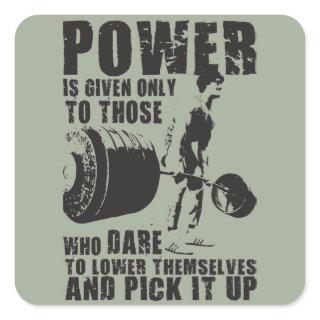 POWER - Bodybuilding Motivational Square Sticker