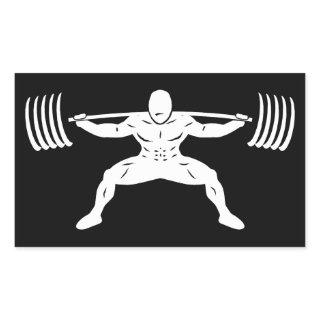 "POWER LIFTING" Sumo Power Squat Illustration Rectangular Sticker