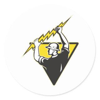 Power Lineman Electrician Electric Worker Classic Round Sticker