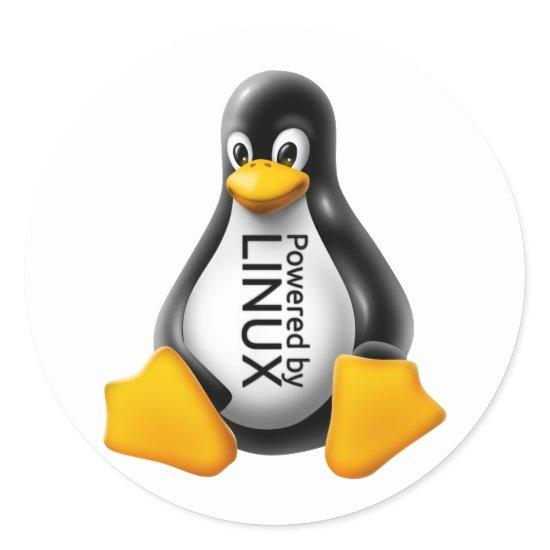 Powered by Linux Classic Round Sticker