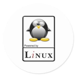 Powered by Linux Classic Round Sticker