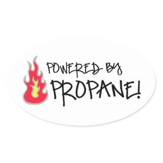 Powered by Propane Oval Sticker