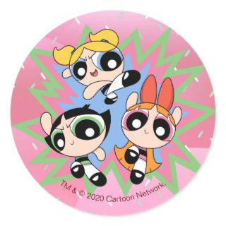 Powerpuff Girls Powfactor Classic Round Sticker