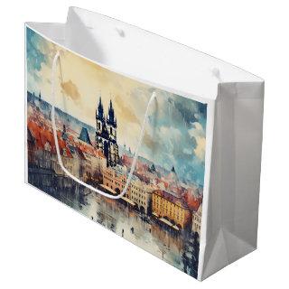 Prague night in Czech Republic  Large Gift Bag