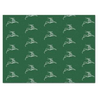 Prancing Deer Green Tissue Paper