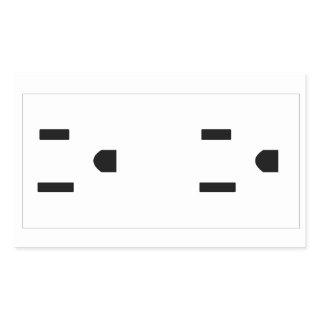 Prank Joke Realistic Fake Plug Socket Rectangular Sticker