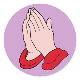 PRAYING HANDS CLASSIC ROUND STICKER