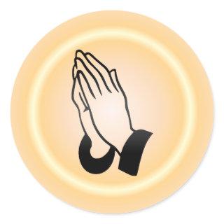 Praying Hands Classic Round Sticker