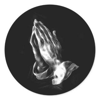 Praying hands classic round sticker